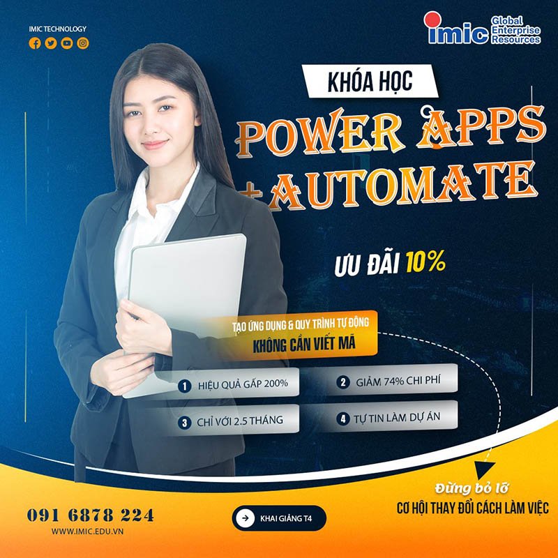 Khóa học Power Apps & Power Automate dành cho Cá nhân hoặc tổ chức